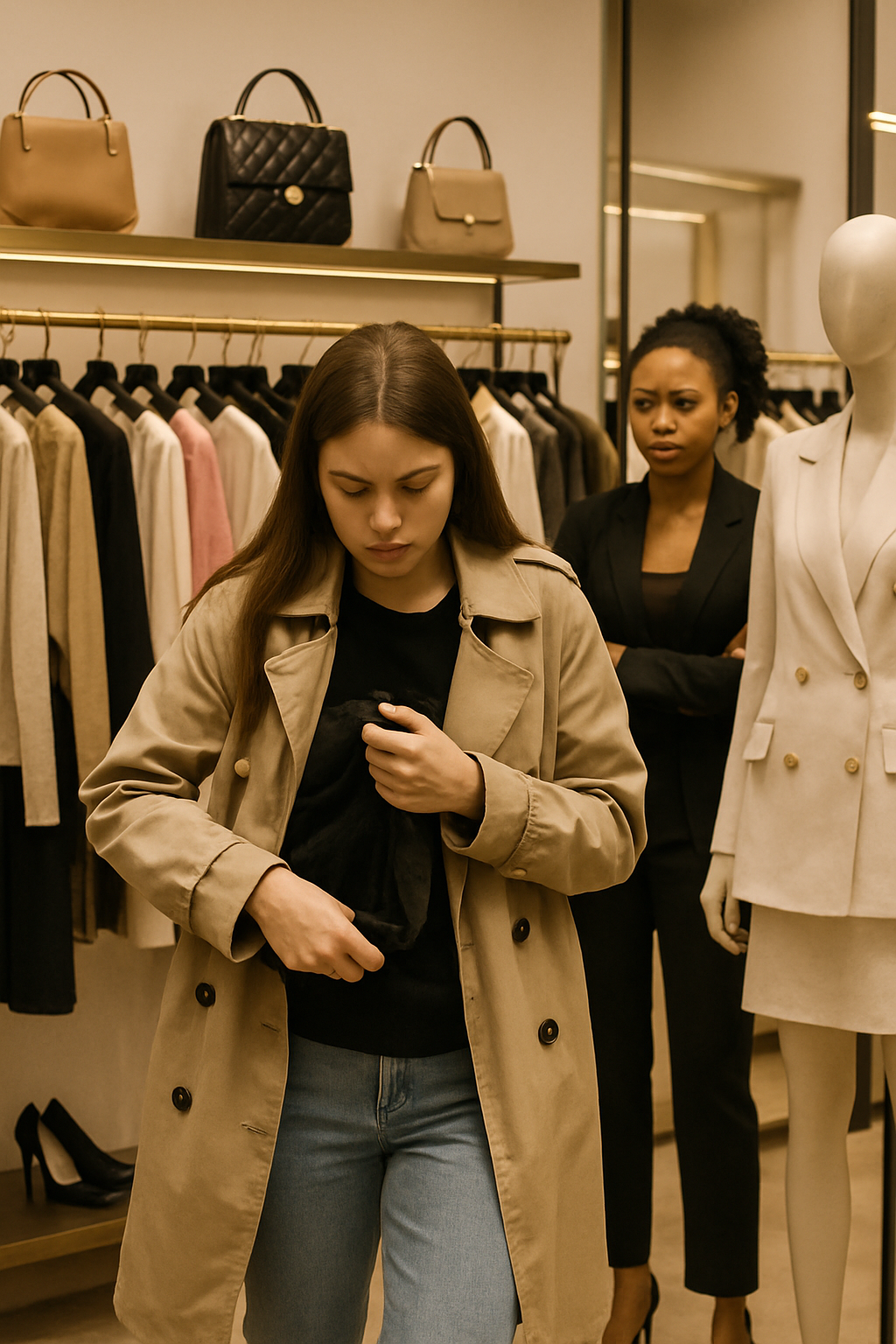 shoplifting in luxury fashion garment store-1 shoplifting in luxury fashion garment store-1