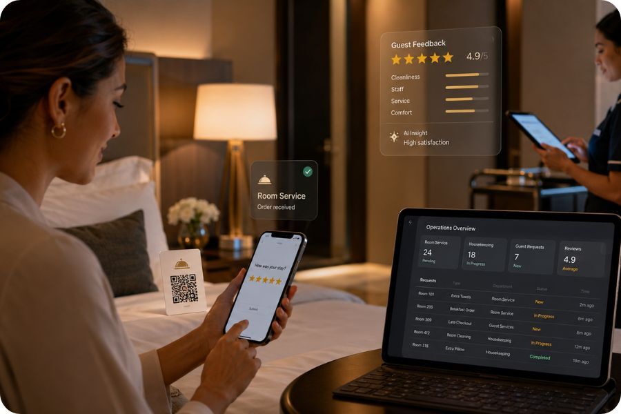 Motel and Hotel Room Service Request Management